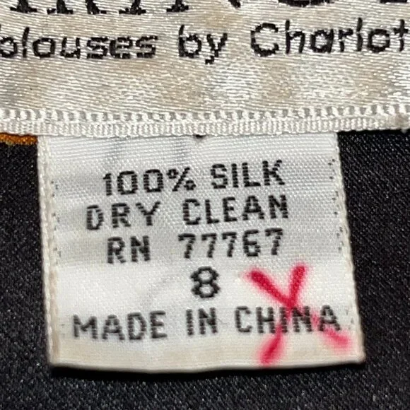 Vintage STARINGTON Sequin & Bead Embellished Chain & Coin Silk Blouse - EUC - 8 - Picture 16 of 16